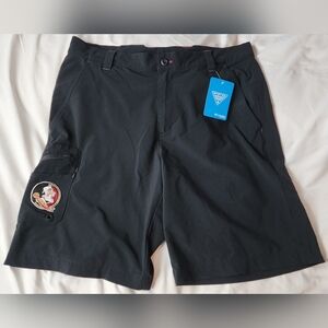 Columbia Men's Black Cargo Shorts with FSU Patch